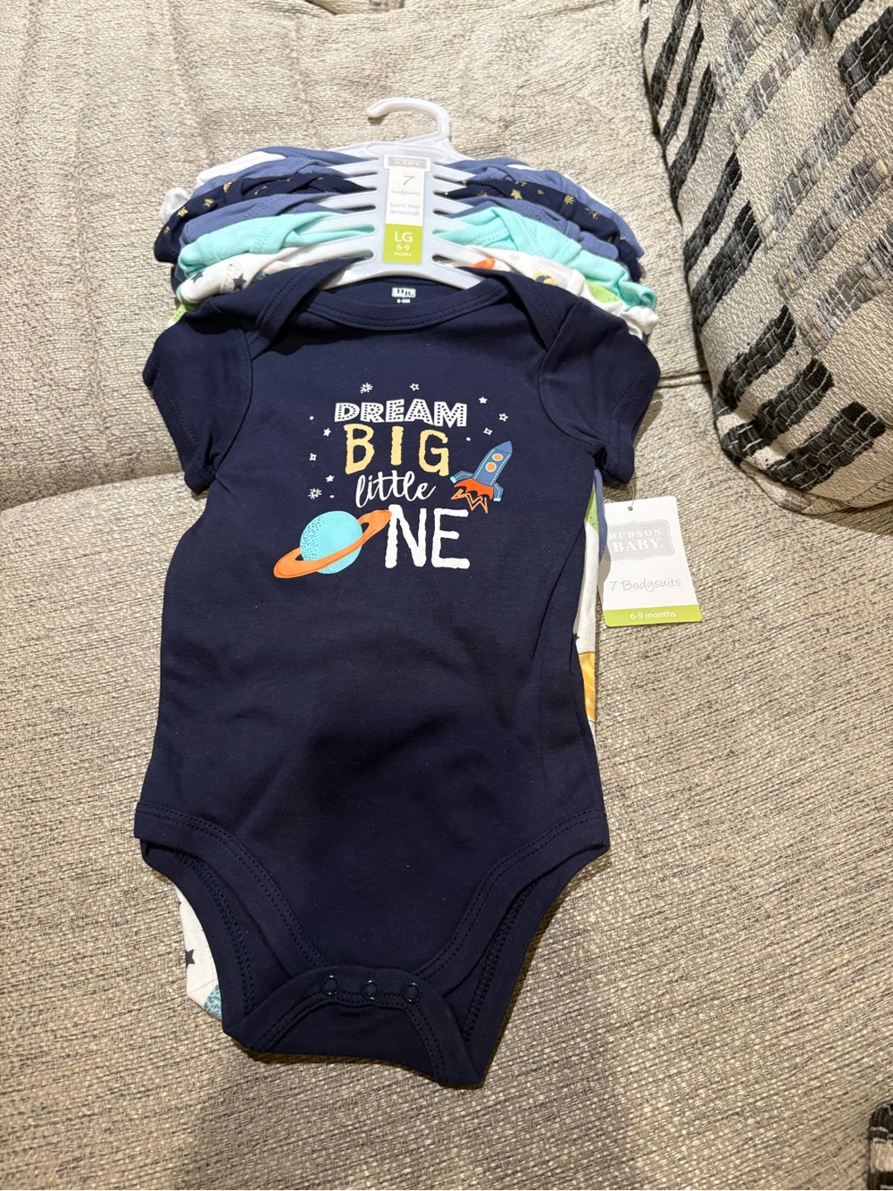 Baby One-Piece Bodysuit - Navy "Dream Big Little One"